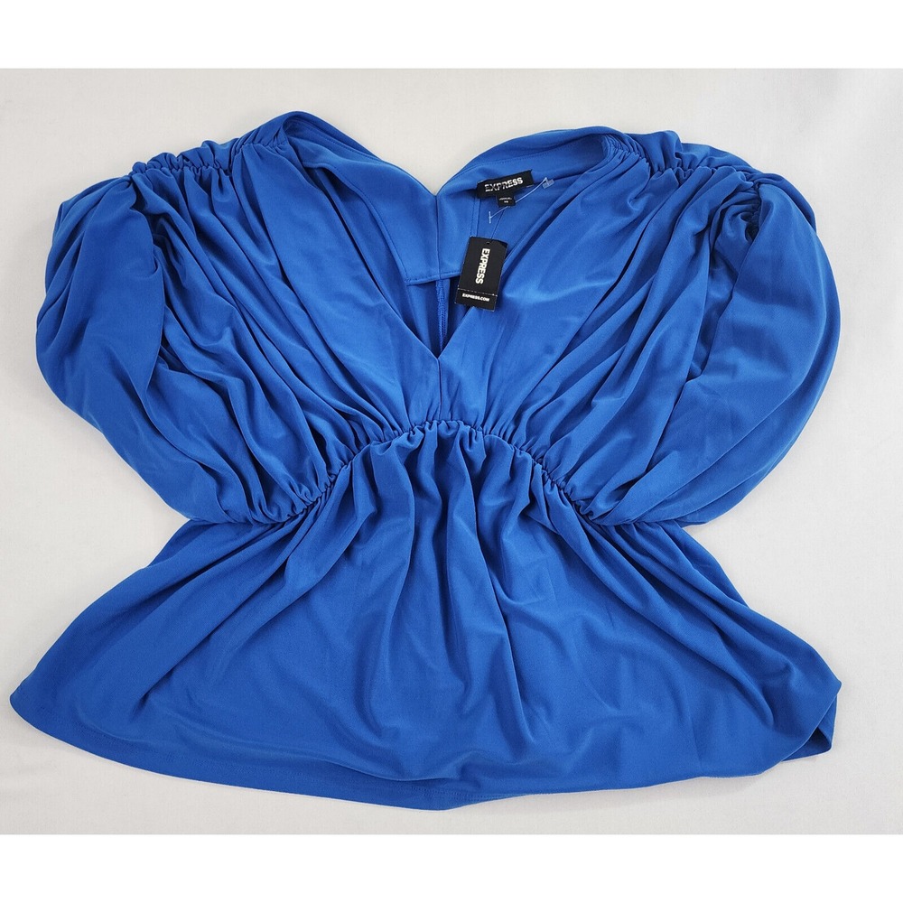 Express Blouse Top Shirt Womens Extra Small XS Blue 31183147 $58 Ladies